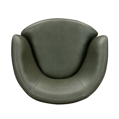 Barolo Lyric Sage 100% Italian Leather Swivel Club Chair Two Pack