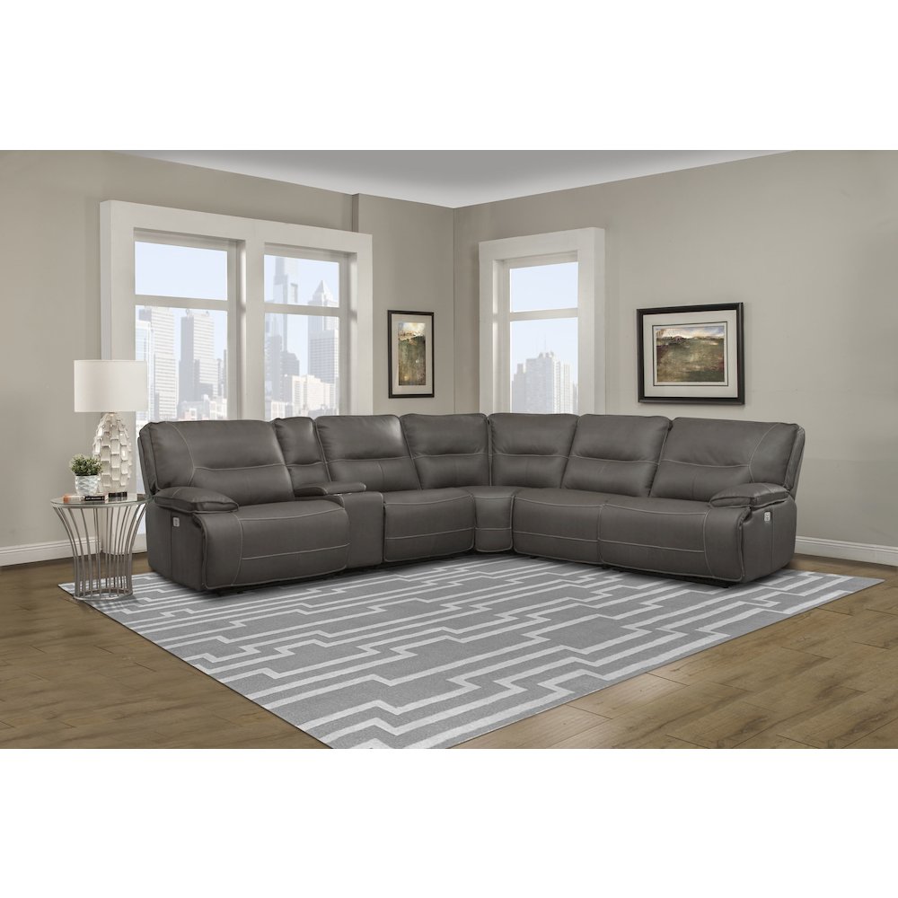 6 Piece Modular Power Reclining Sectional with Power Adjustable Headrests