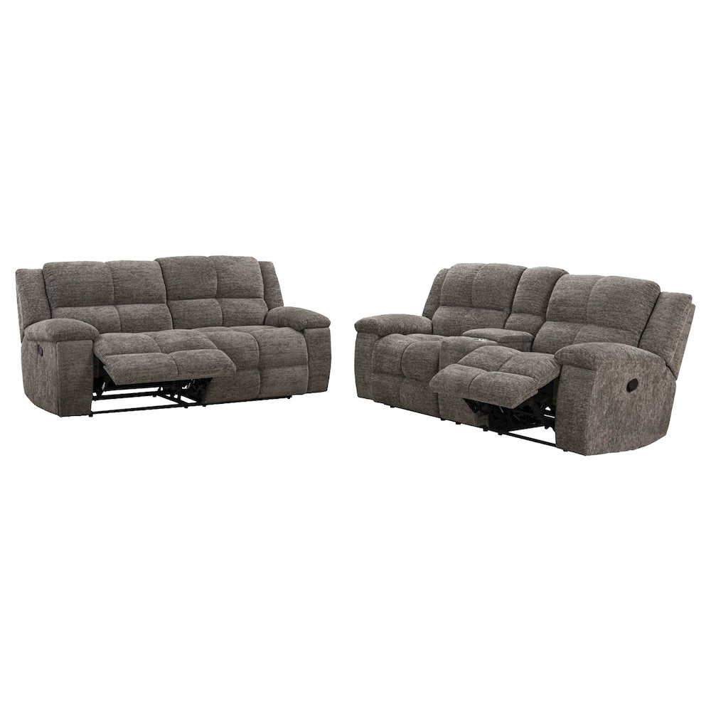 Buster Cabot Stone Manual Reclining Sofa and Loveseat