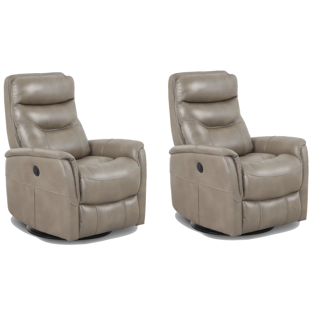 Gemini - Linen Power Swivel Glider Recliner Two Pack