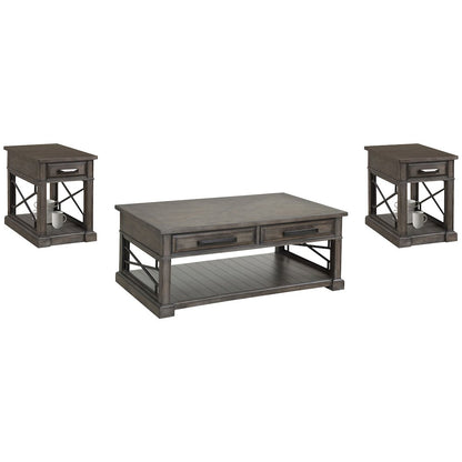 Sundance - Smokey Grey Cocktail Table with 2 Chairside Tables