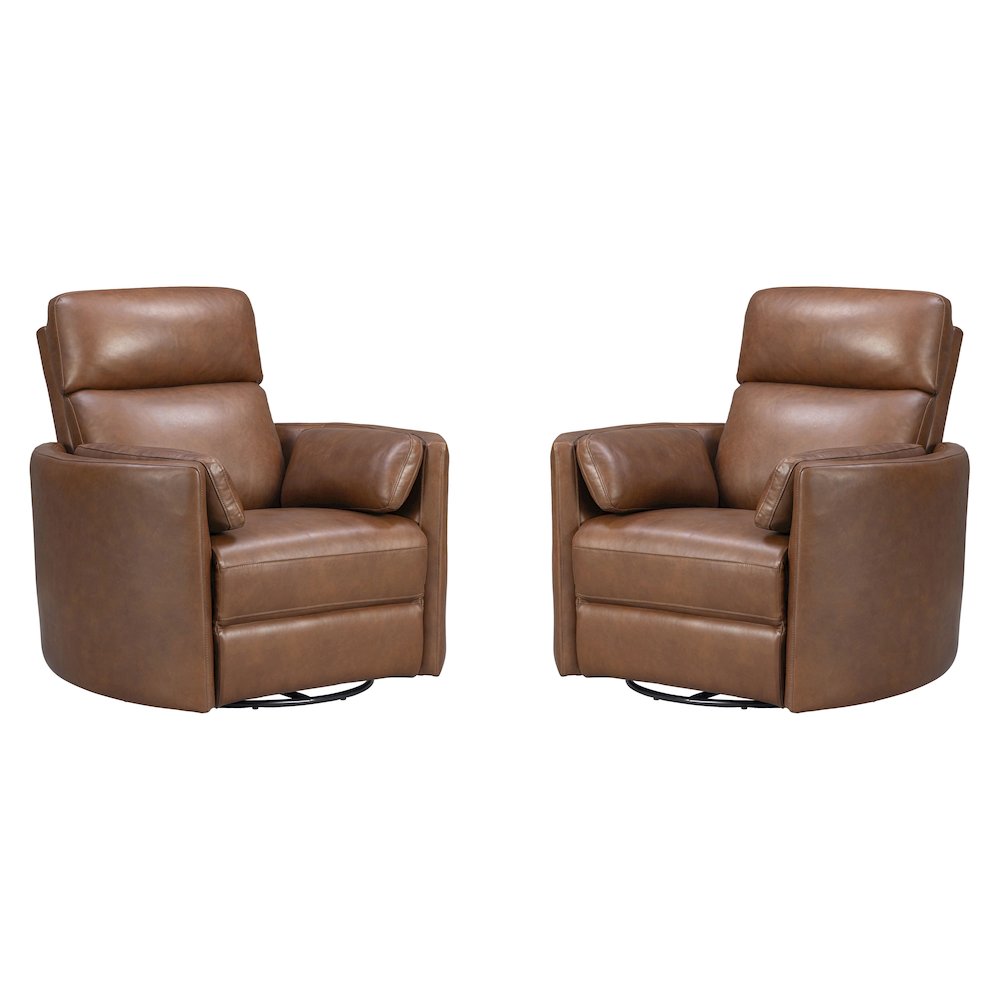 Radius Vintage Whiskey Swivel Power Glider Recliner Two Pack