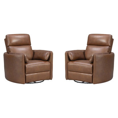 Radius Vintage Whiskey Swivel Power Glider Recliner Two Pack