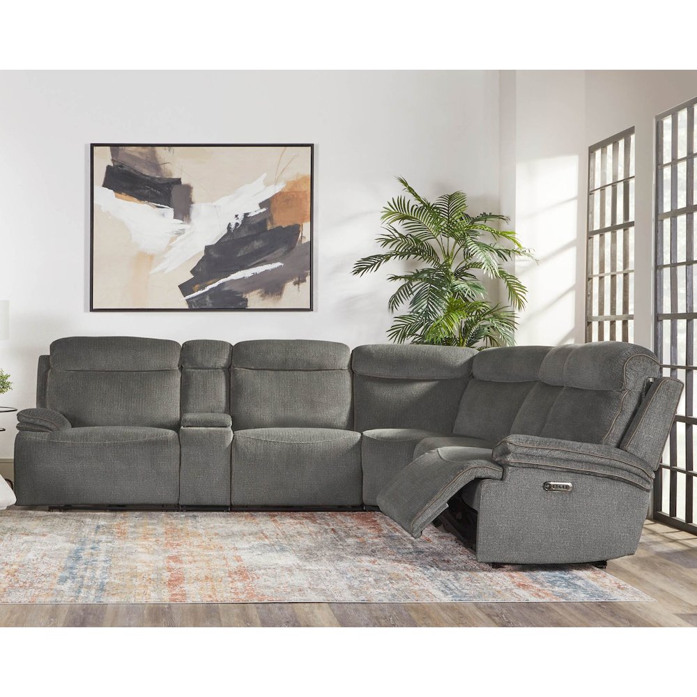 Alpine - Airy Midnight 6 Piece Zero Gravity Power Reclining Sectional