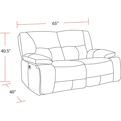 Spartacus - Black Power Reclining Loveseat