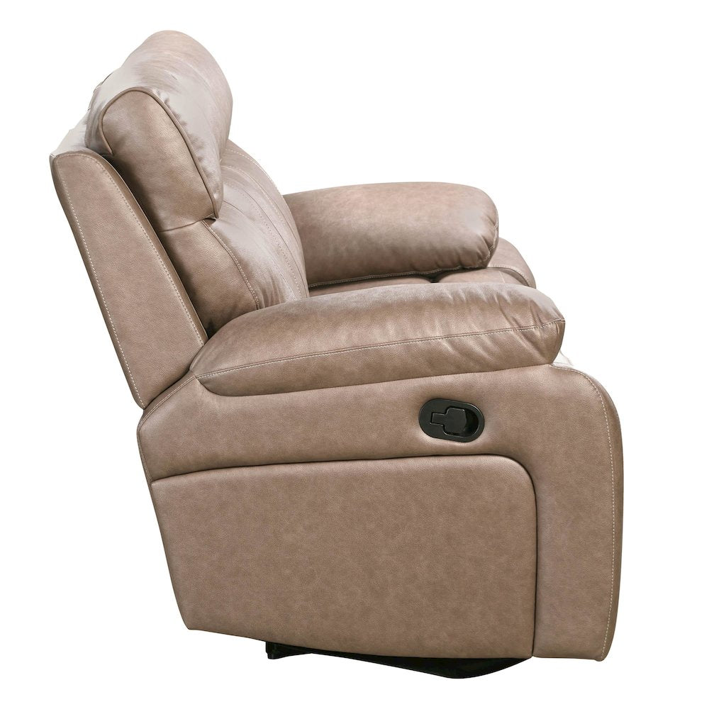 Theon Stokes Toffee Reclining Loveseat