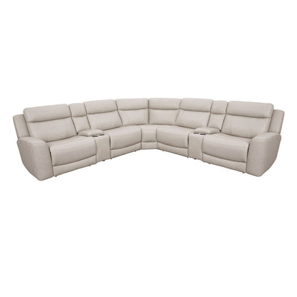 7 Piece Modular Reclining Sectional with Power Adjustable Headrests