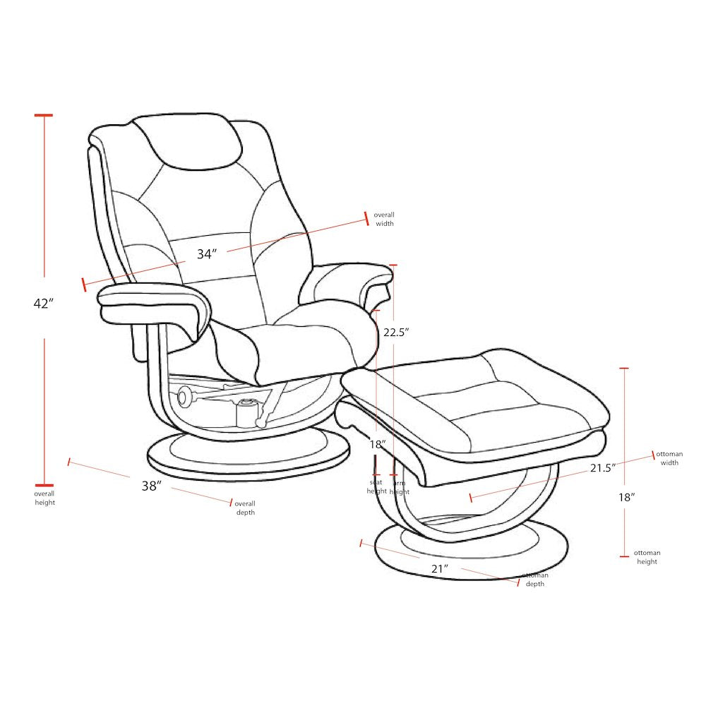 Monarch - Butterscotch Manual Reclining Swivel Chair and Ottoman