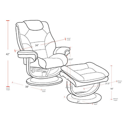 Monarch - Butterscotch Manual Reclining Swivel Chair and Ottoman