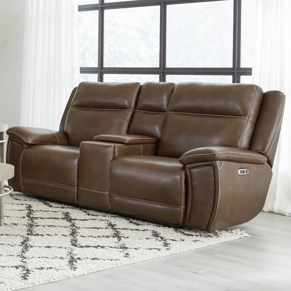 Jameson - Hickory Power Reclining Zero Gravity Console Loveseat