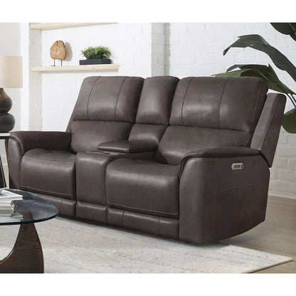 Easton Steamboat Brown Zero Gravity Power Reclining Tilt Console Loveseat P3