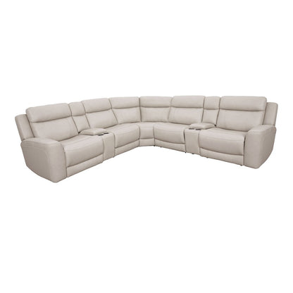 7 Piece Modular Reclining Sectional with Power Adjustable Headrests