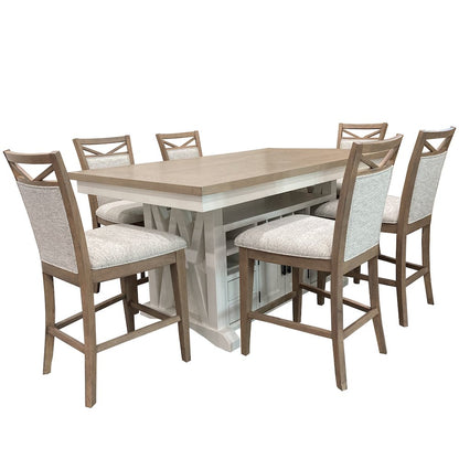 Modern Dining 72 In. Island Counter-Height Extendable Dining Table