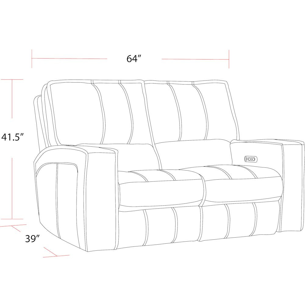 Rockford - Verona Saddle Power Reclining Loveseat