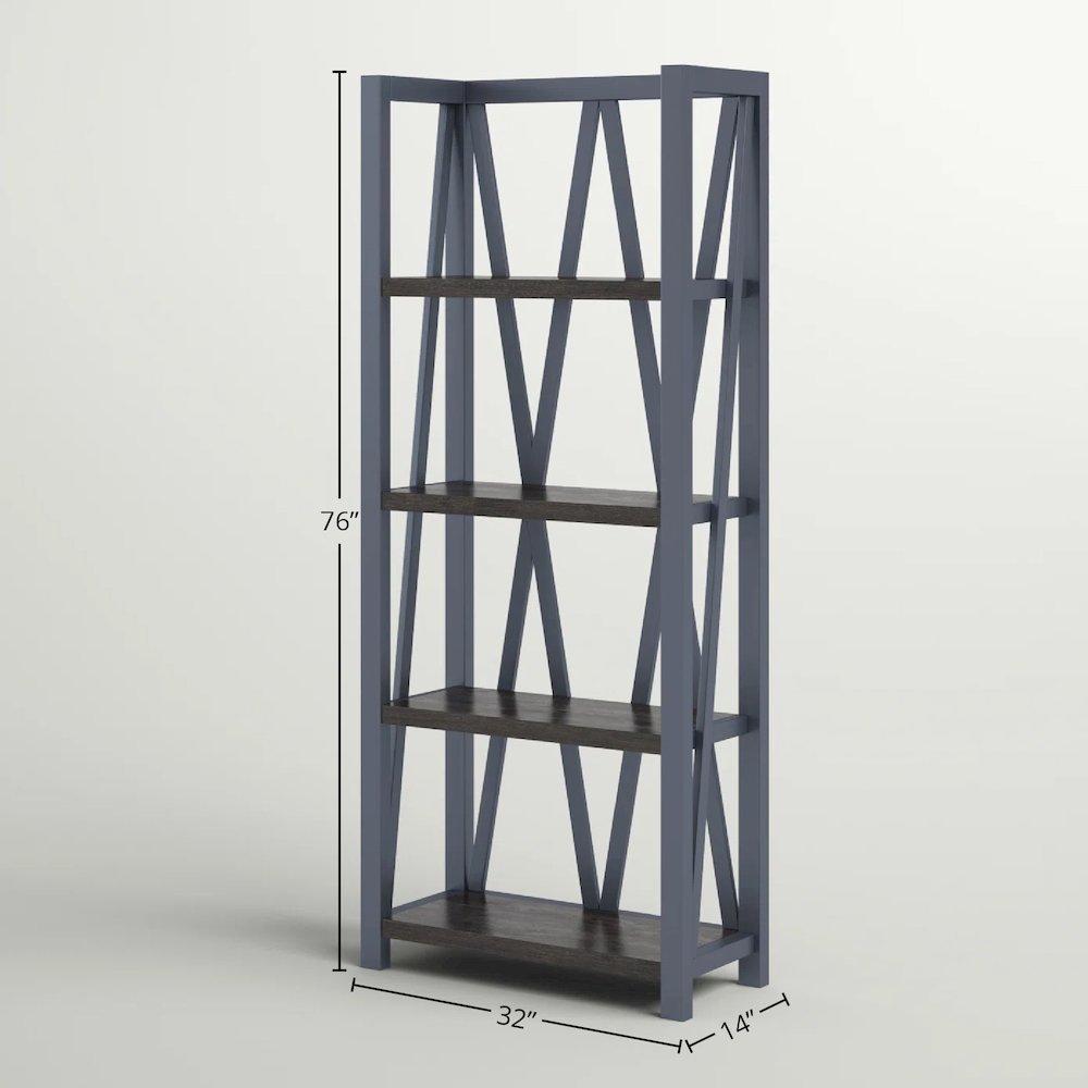 Modern - Denim Etagere Bookcase