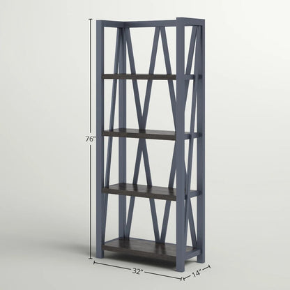 Modern - Denim Etagere Bookcase
