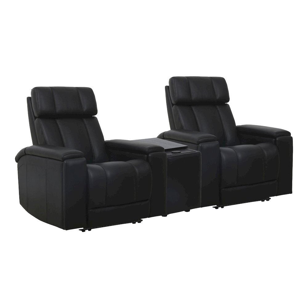 Phoenix Autumn Black Zero Gravity Power 2 Seat Home Theater Seating with