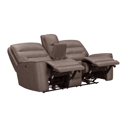 Lawson Sydney Brunette Power Zero Gravity Tilt Console Loveseat P2