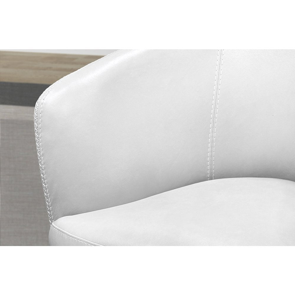 Barolo - Snow 100% Italian Leather Swivel Club Chair Two Pack