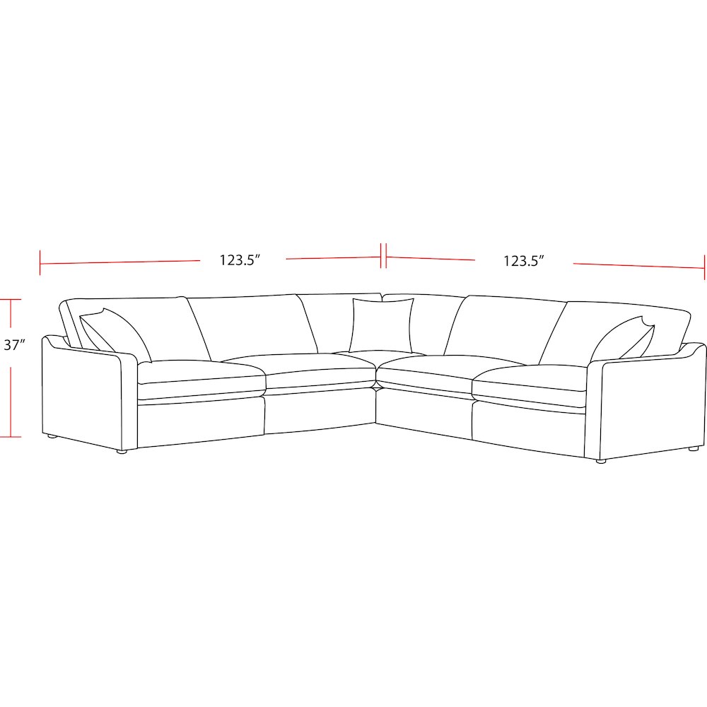 Surrender- Burmese Nature 5 Piece Modular Sectional