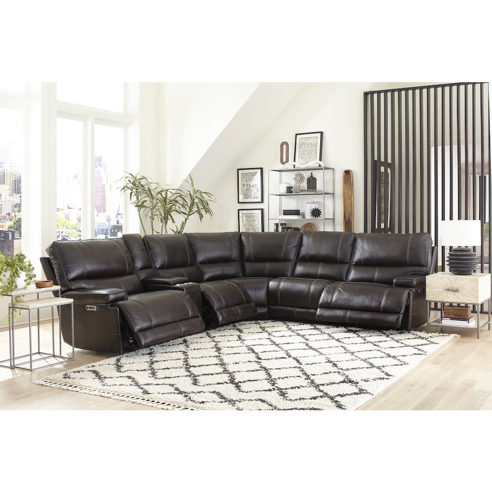 Verona Coffee - Powered By Freemotion 6 Piece Modular Power Reclining Sectional