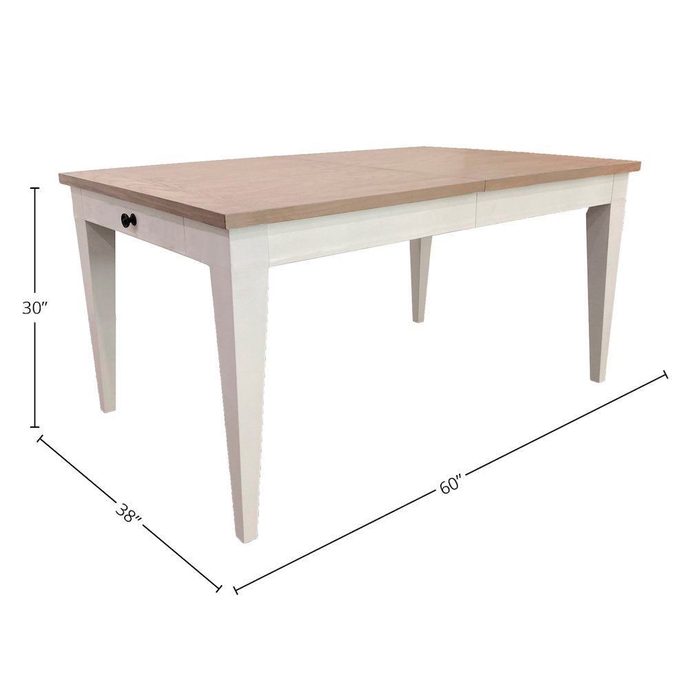 Modern Dining 60 In. Rectangular Extendable Dining Table
