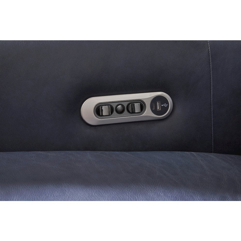 Remmington - Vintage Navy Power Swivel Glider Recliner P2 Two Pack