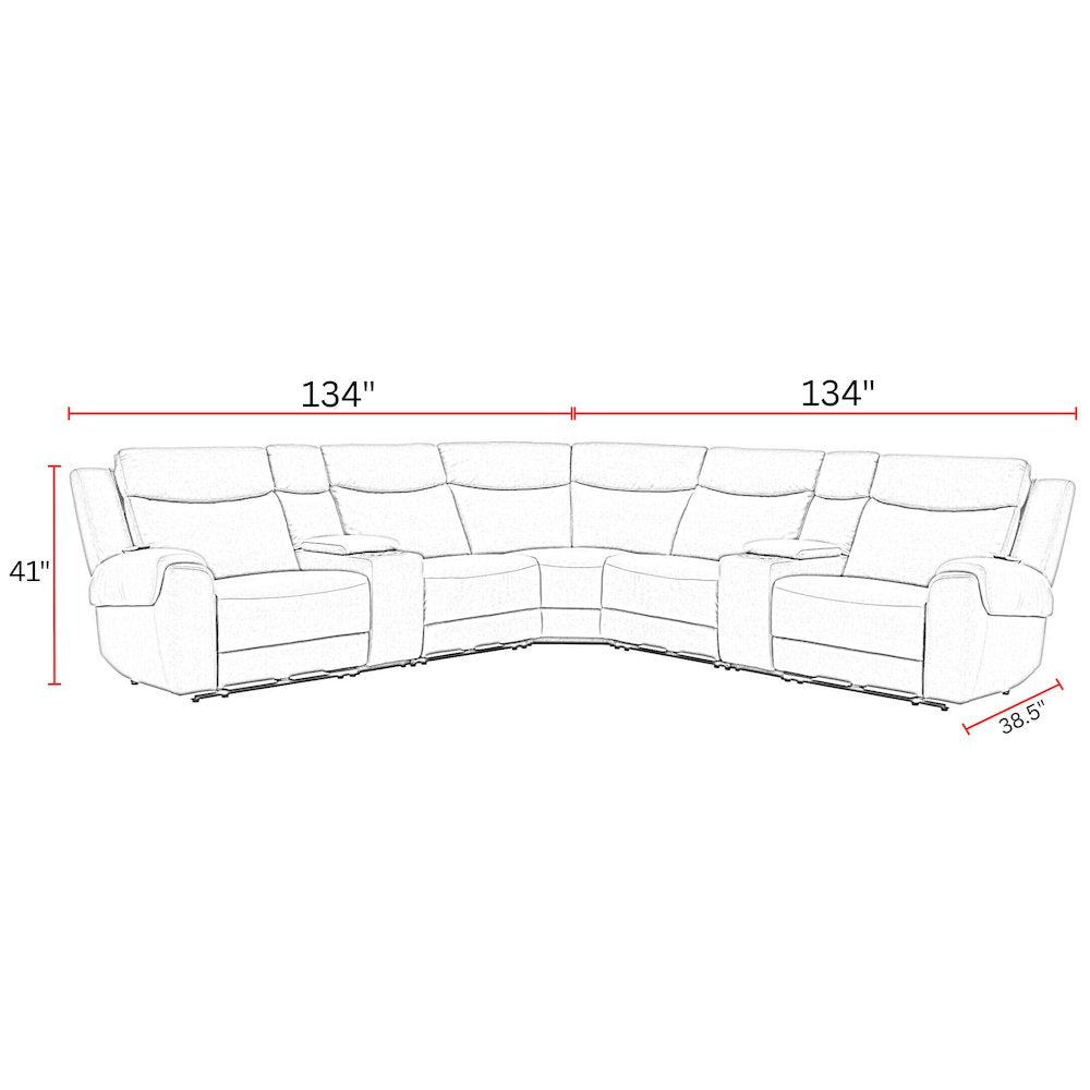 Momentum - Cashew 7 Piece Modular Power Reclining Sectional