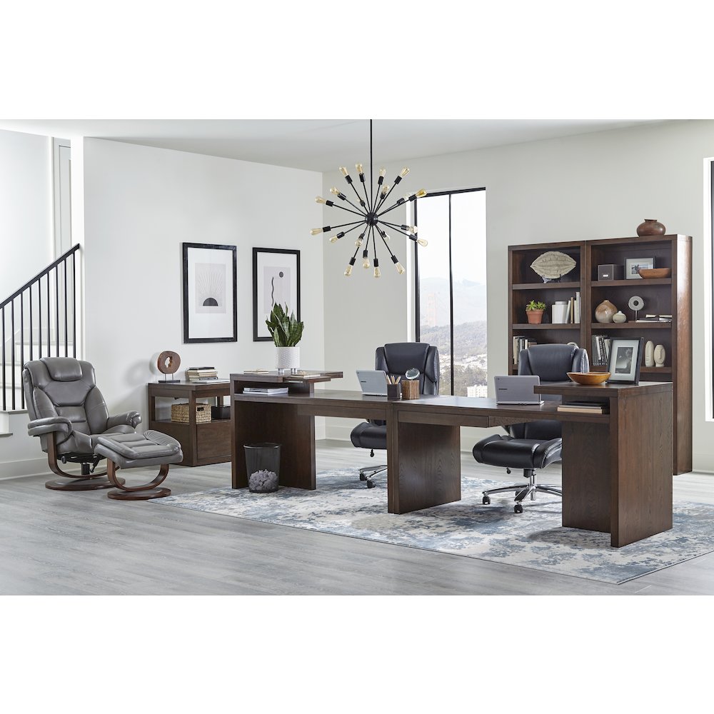 Monarch - Ice Manual Reclining Swivel Chair and Ottoman