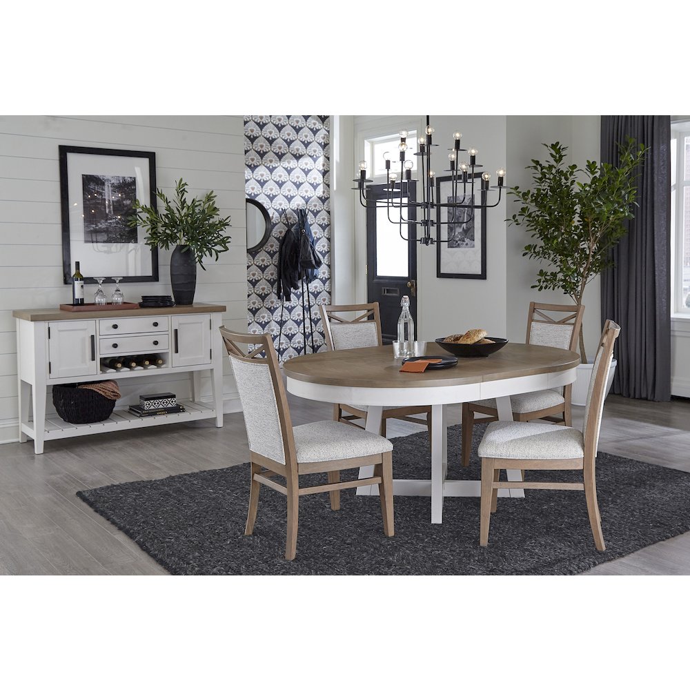 Modern Dining 48 In. Round Extendable Dining Table