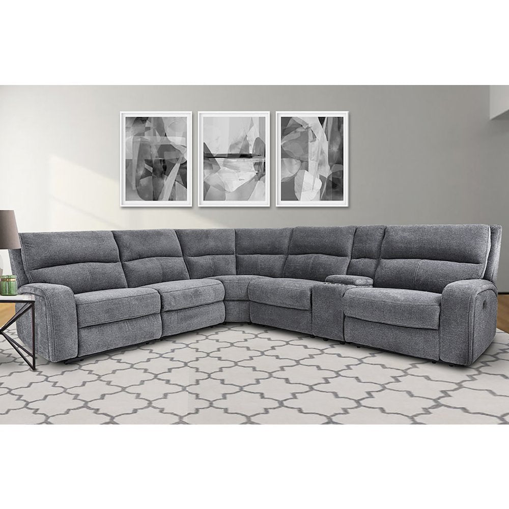Polaris - Bizmark Grey 6 Piece Modular Power Reclining Sectional