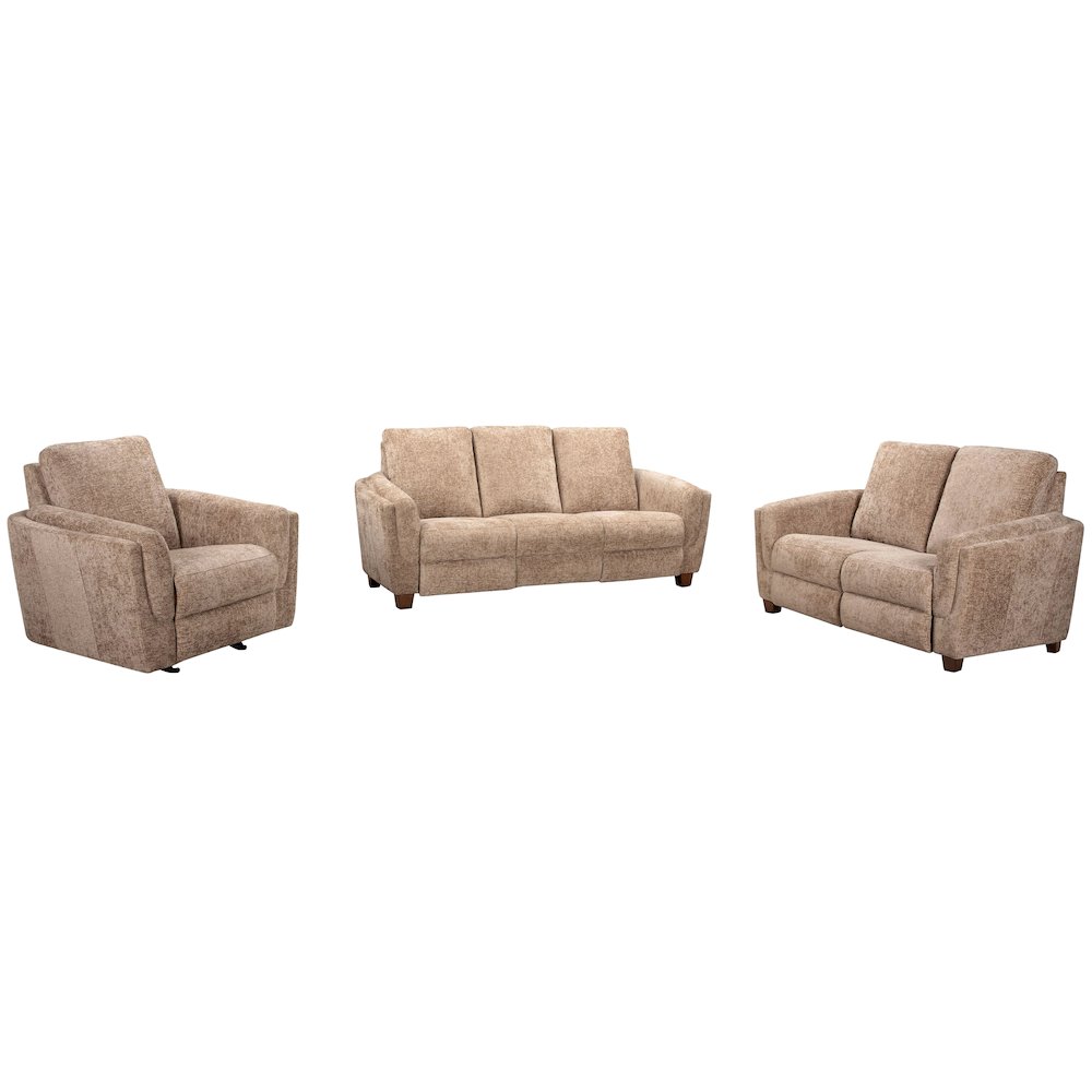 Morehead - Biscotti Power Reclining Sofa Loveseat and Recliner