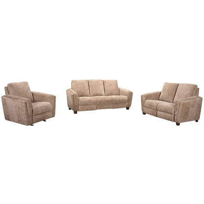 Morehead - Biscotti Power Reclining Sofa Loveseat and Recliner