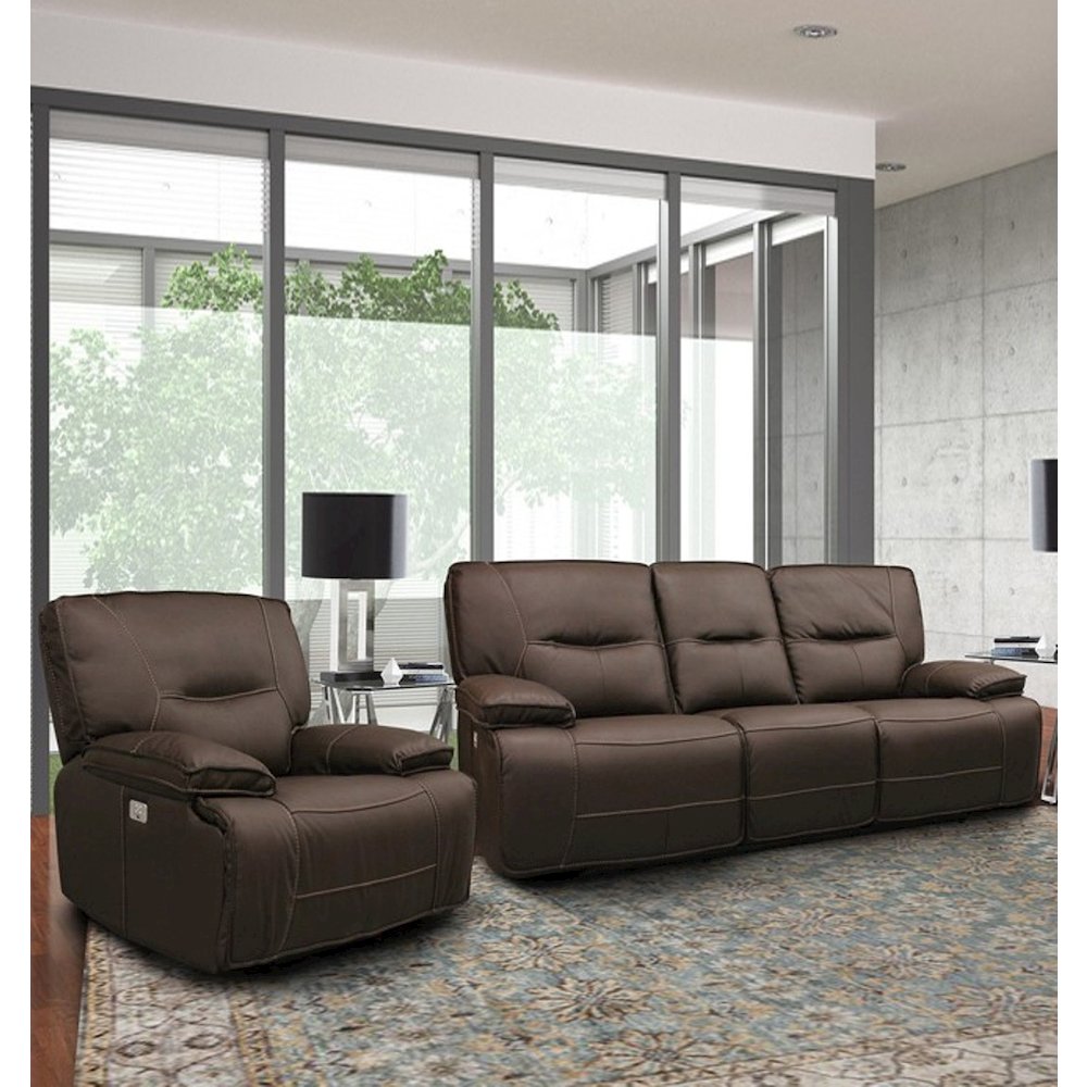 Spartacus - Chocolate Power Reclining Sofa and Recliner
