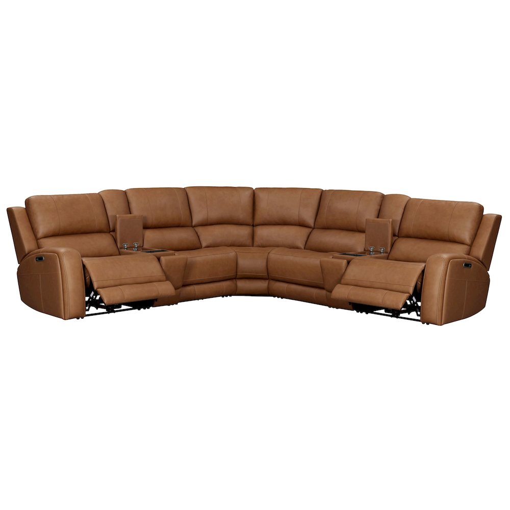 Belmont Lyric Caramel 7 Piece Zero Gravity Power Reclining Sectional with