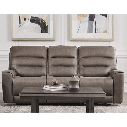 Lawson Sydney Brunette Zero Gravity Triple Power Reclining Sofa with Drop