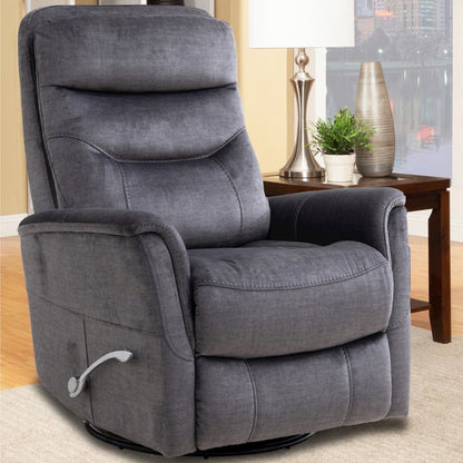 Gemini - Capri Charcoal Swivel Glider Recliner Two Pack