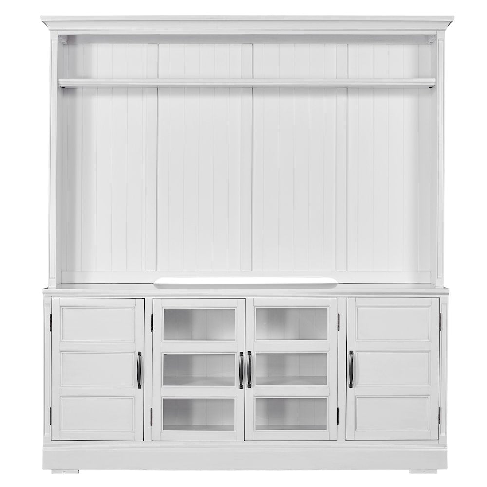 Shoreham - Effortless White 76 In. TV Console with Hutch