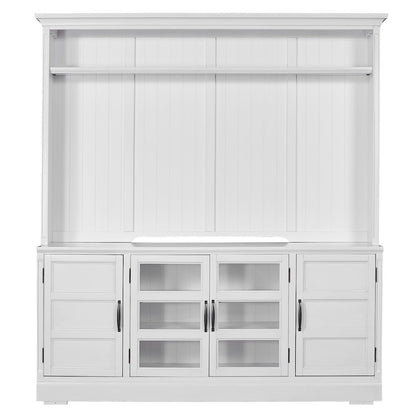 Shoreham - Effortless White 76 In. TV Console with Hutch