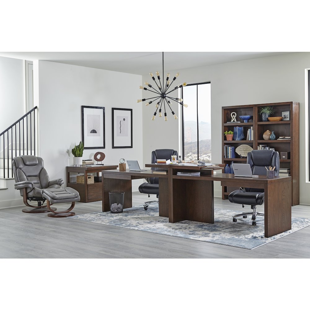 Monarch - Ice Manual Reclining Swivel Chair and Ottoman
