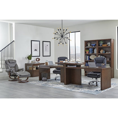 Monarch - Ice Manual Reclining Swivel Chair and Ottoman