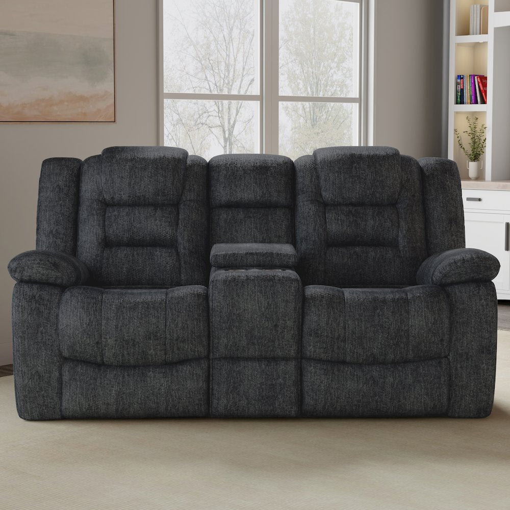 Bolton - Misty Storm Manual Glider Reclining Sofa Loveseat and Recliner
