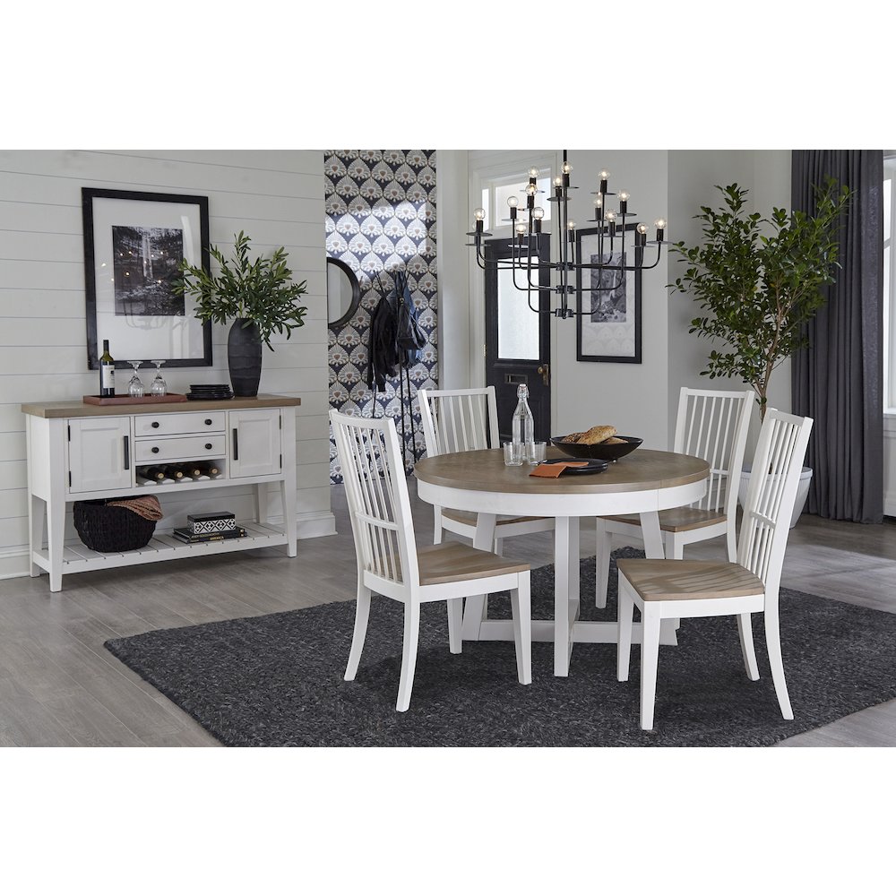 Modern Dining 48 In. Round Extendable Dining Table