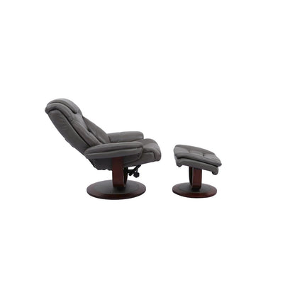 Monarch - Ice Manual Reclining Swivel Chair and Ottoman