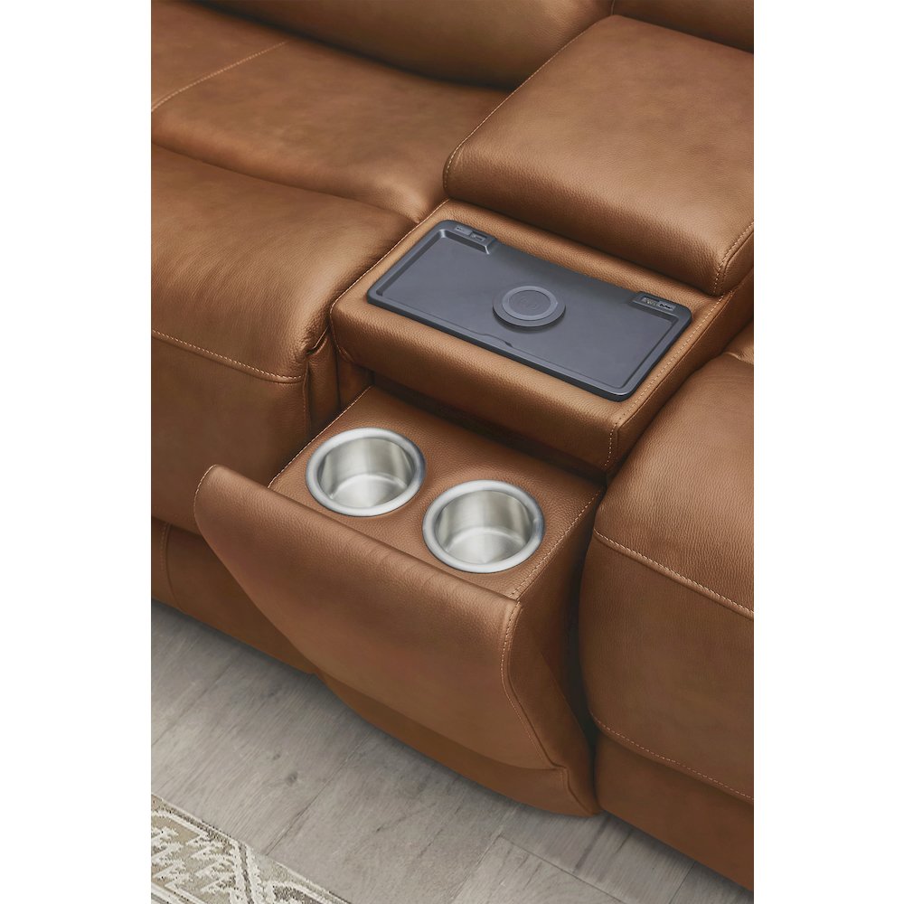 Belmont Lyric Caramel Zero Gravity Power Reclining Sofa and Loveseat