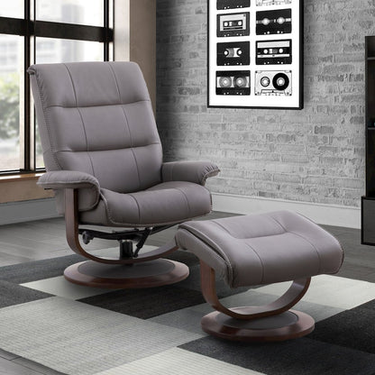 Knight - Haze Manual Reclining Swivel Chair and Ottoman