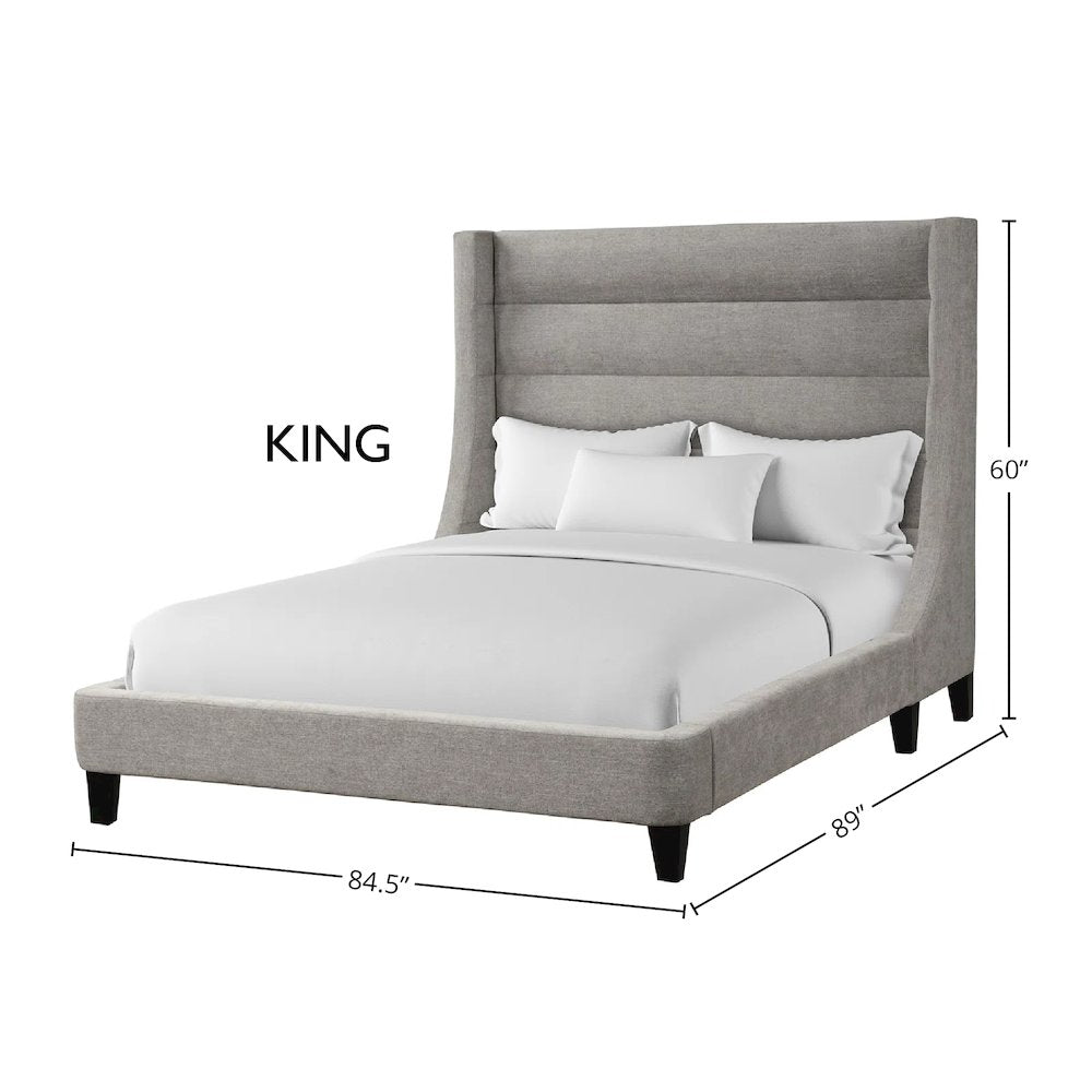 Jacob - Luxe Light Grey King Bed