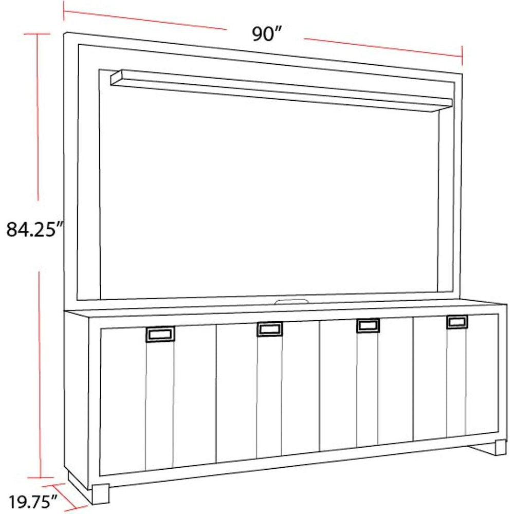 Ascent 90 in. TV Console with Hutch and Back Panel