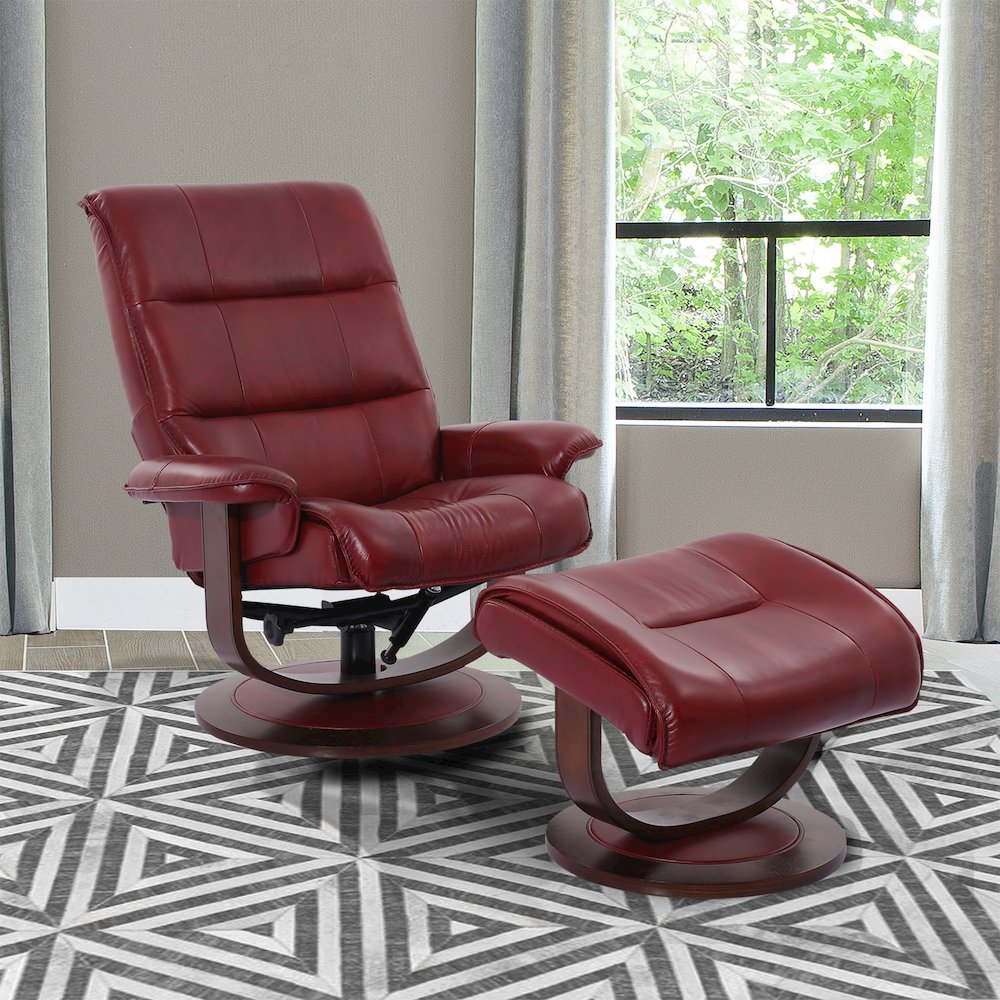 Knight - Rouge Manual Reclining Swivel Chair and Ottoman