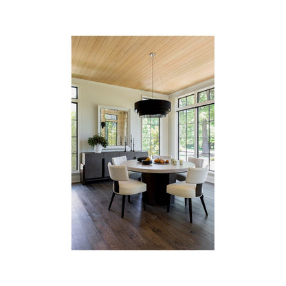 Topanga Round Dining Table In Silver Fox/Otter Color